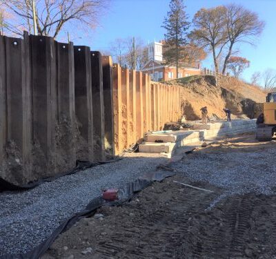 Norwalk Retaining Wall 35' sheet piling